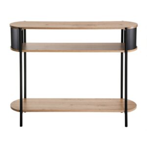 wohnli-moebel-suche-M26122577 Wohnli Möbelsuche - Konsole mit 3 Ebenen und schwarzen Metallseiten L100 cm