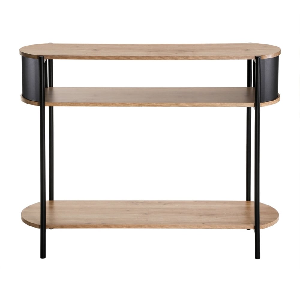 wohnli-moebel-suche-M26122577 Wohnli Möbelsuche - Konsole mit 3 Ebenen und schwarzen Metallseiten L100 cm