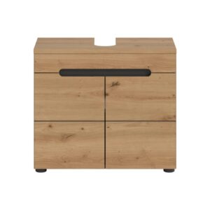 wohnli-moebel-suche-M26122580 Wohnli Möbelsuche - Waschbeckenunterschrank mit 2 Türen in Eichen- und Grauoptik B63 cm
