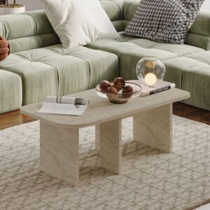 wohnli-moebel-suche-M26122593-1 Drehstuhl aus beigem Stoff mit Fußstütze L68 cm 90x35x45cm Spanplatte Beige Calicosy Möbel Wohnzimmermöbel Couchtische