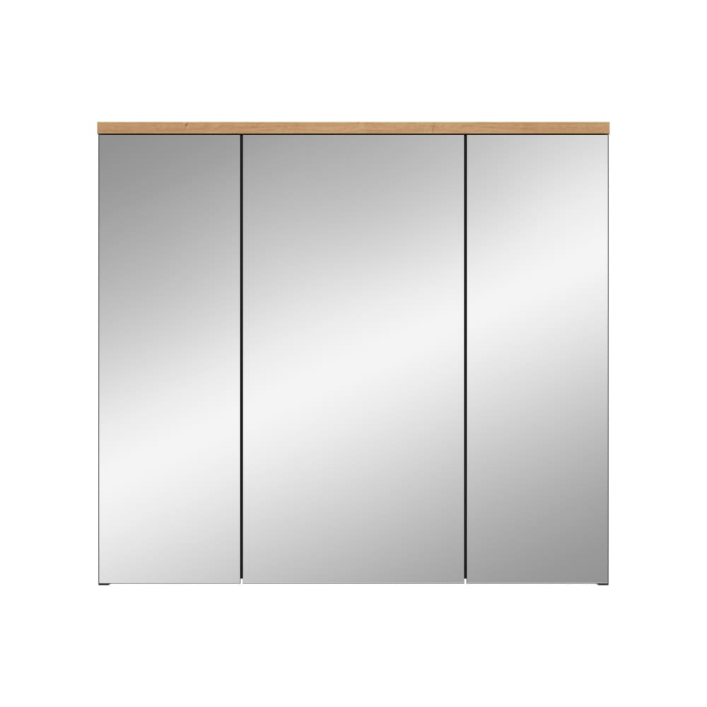wohnli-moebel-suche-M26122600 Wohnli Möbelsuche - Hängeschrank mit 3 Spiegeltüren in Eichen- und Grauoptik L80 cm