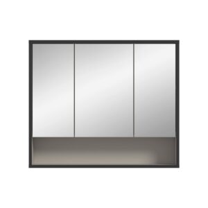 wohnli-moebel-suche-M26122602 Wohnli Möbelsuche - Hängeschrank mit 3 Spiegeltüren und 1 Nische Kaschmir L80 cm - Beige