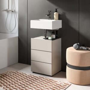 wohnli-moebel-suche-M26122611-1 Waschbeckenunterschrank mit 1 Tür B38 cm - Kaschmir 38x56x34cm Spanplatte Beige Calicosy Möbel Badezimmermöbel