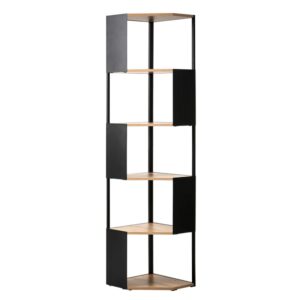 wohnli-moebel-suche-M26122619 Wohnli Möbelsuche - Eckregal mit 5 Ebenen und Seiten aus schwarzem Metall H172 cm