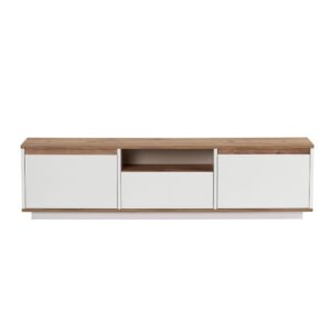 wohnli-moebel-suche-M26122623 Wohnli Möbelsuche - TV-Möbel mit 3 Klappen und 1 Nische L160 cm - Weiß und Holzdekor