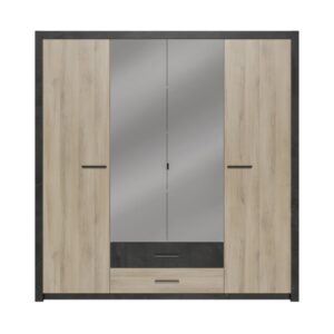 wohnli-moebel-suche-M26122627 Wohnli Möbelsuche - Viertüriger Kleiderschrank mit 2 Schubladen L198 cm -