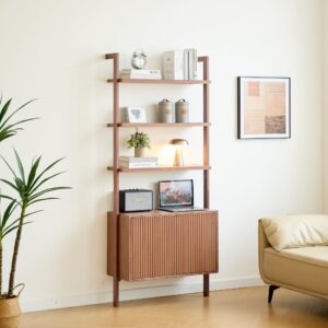 wohnli-moebel-suche-M26122780-1 Bücherregal aus Nussbaumholz mit 3 Ebenen und 2 Fächern 34x183x79cm Holz Braun Nordlys Möbel Wohnzimmermöbel Regale
