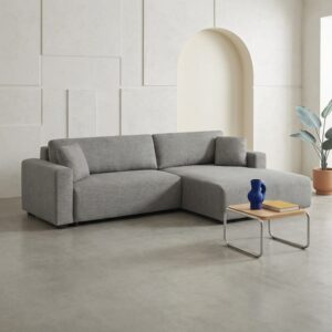 wohnli-moebel-suche-M26122783 Wohnli Möbelsuche - 3-Sitzer Ecksofa Recamiere rechts Stoffbezug dunkelgrau