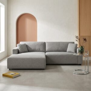 wohnli-moebel-suche-M26122790 Wohnli Möbelsuche - 3-Sitzer Ecksofa Recamiere links Stoffbezug dunkelgrau