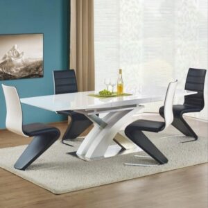 wohnli-moebel-suche-M26122914-1 Weiß lackierter ausziehbarer Esstisch 160–220 cm 160x75x90cm Spanplatte Weiß MSO Möbel Esszimmermöbel Esstische