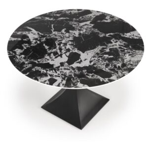 wohnli-moebel-suche-M26122918 Wohnli Möbelsuche - Runder Esstisch 120 cm mit schwarzer Marmoroptik und Stahlbeinen