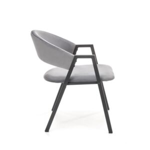 Esszimmerstuhl aus grauem Samt 58x82x54cm Samt Grau MSO Möbel Esszimmermöbel Stühle