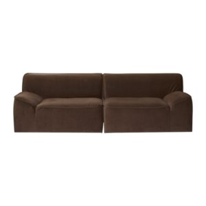 Wohnli Möbelsuche - Modulares 3-Sitzer-Sofa mit Armlehnen aus braunem Stoff