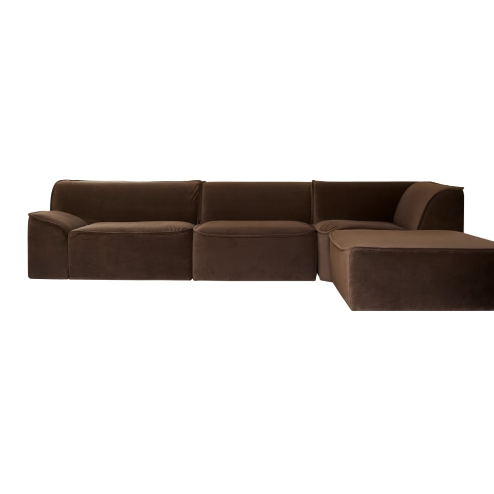 Wohnli Möbelsuche - Modulares Ecksofa rechts aus braunem Stoff