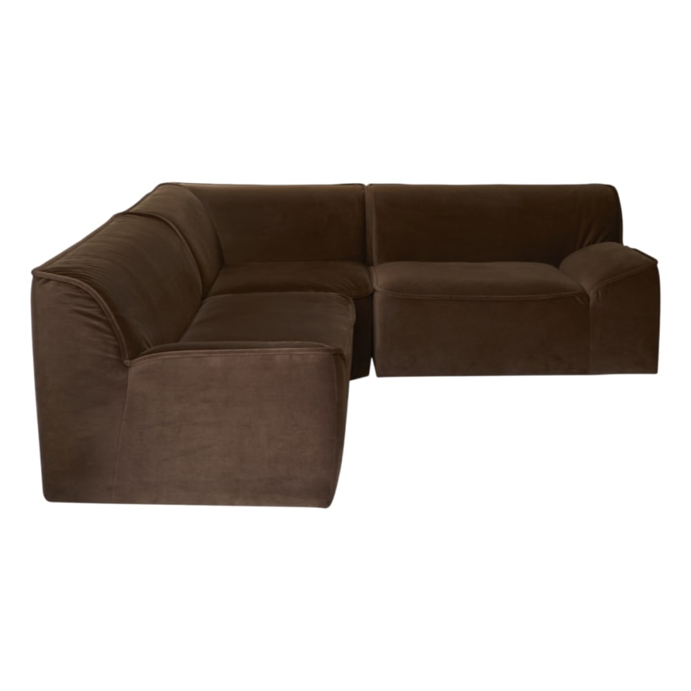 Wohnli Möbelsuche - Modulares Ecksofa aus braunem Stoff