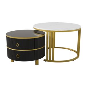 wohnli-moebel-suche-M26124658 Wohnli Möbelsuche - Couchtisch-Set aus MDF mit 2 Schubladen 70x70x46 cm