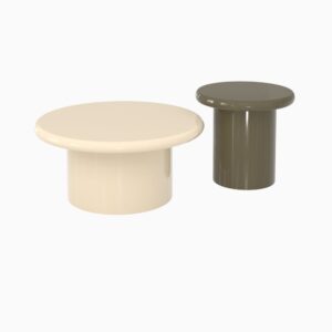 wohnli-moebel-suche-M26124702 Wohnli Möbelsuche - Set aus 2 weißen und khakifarbenen MDF-Couchtischen
