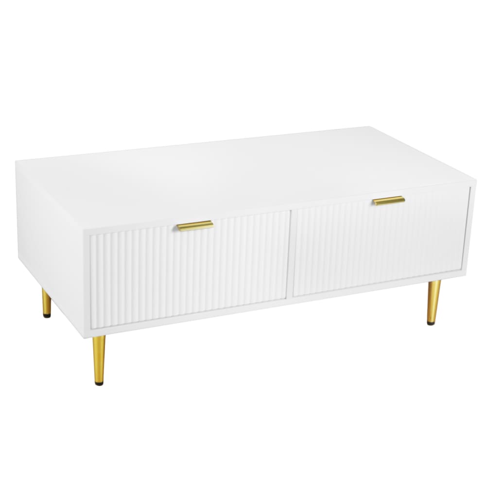 Wohnli Möbelsuche - Couchtisch aus MDF mit 2 Schubladen 100x50x40 cm