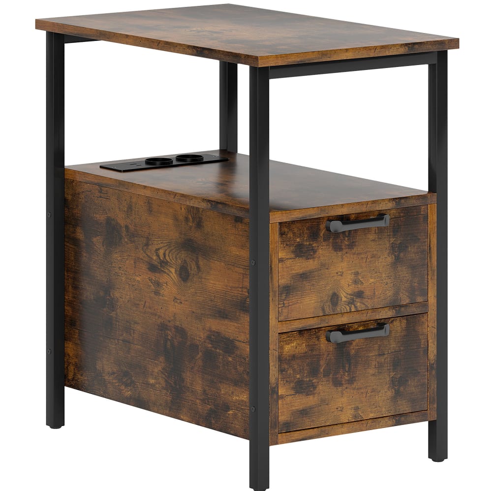 Wohnli Möbelsuche - Beistelltisch aus Holz mit Ladestation 55x35x58