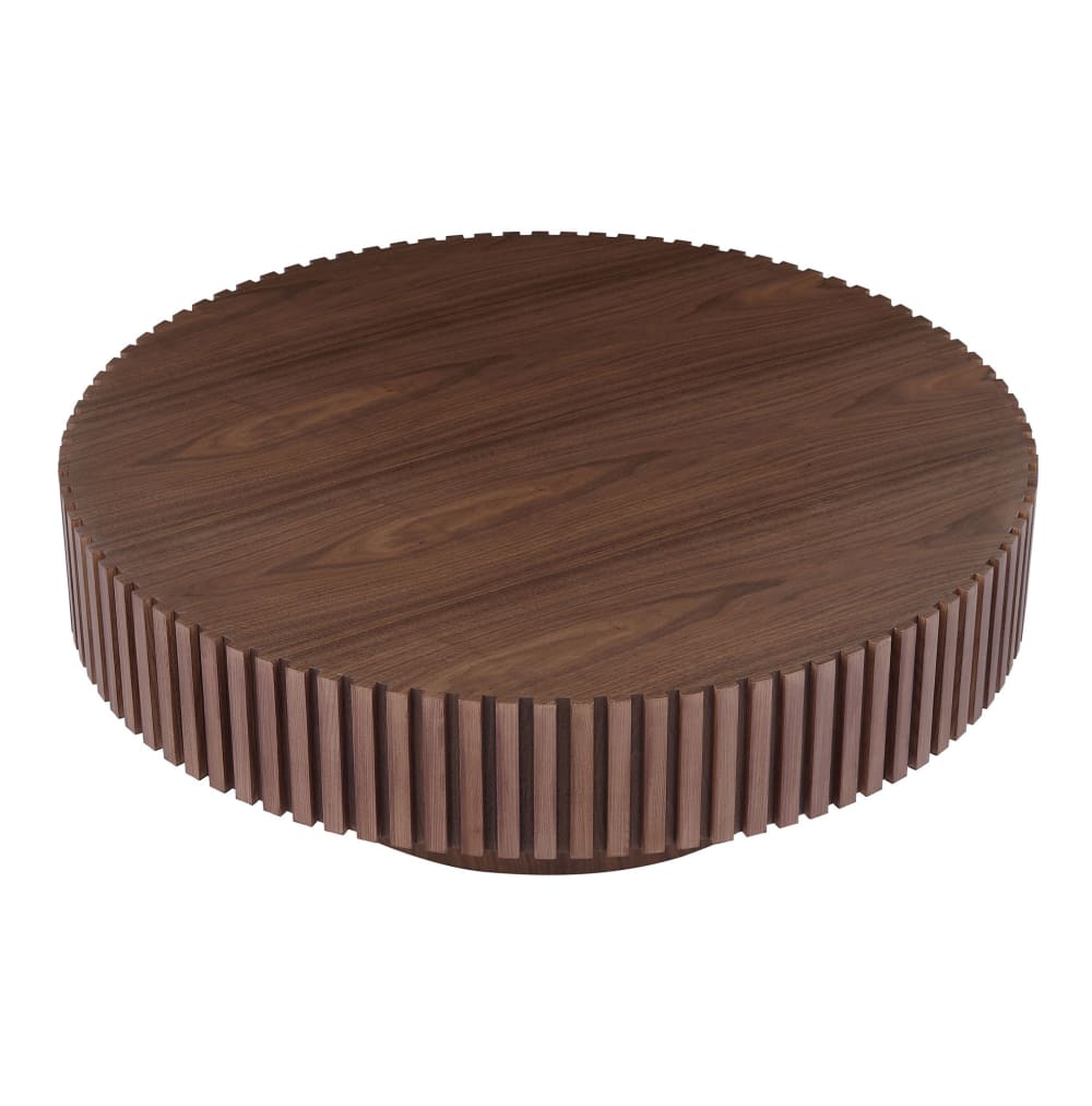 Wohnli Möbelsuche - Couchtisch aus MDF mit Rillendetail 87x87x25 cm