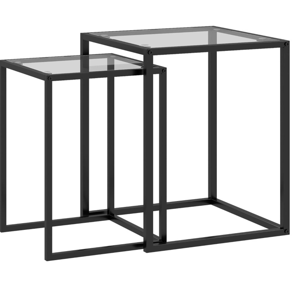 wohnli-moebel-suche-M26124806 Wohnli Möbelsuche - 2er-Set Beistelltische aus Glas stapelbar 42x42x51 cm