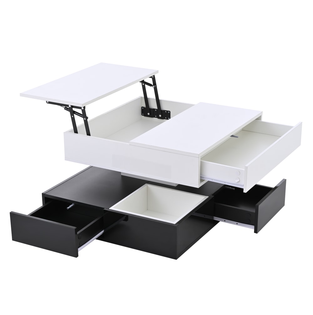 Wohnli Möbelsuche - Couchtisch aus Spanplatte mit Liftfunktion 70x70x40 cm