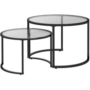 wohnli-moebel-suche-M26124832 Wohnli Möbelsuche - Couchtisch-Set aus Stahl mit Glasplatte Ø70/54x47