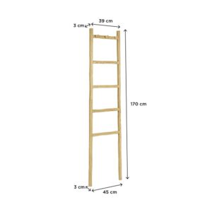 wohnli-moebel-suche-M26125807-1 170 cm Handtuchleiter aus massiver Eiche 45x170x6cm Holz Braun Mob In Möbel Badezimmermöbel Bad-Hochschränke