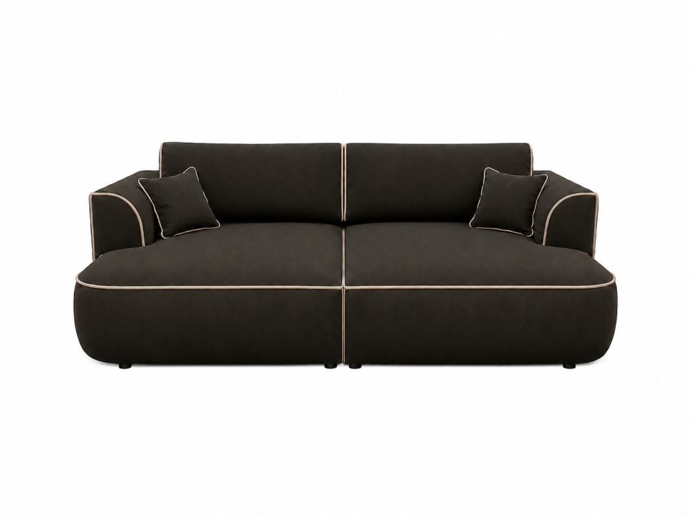 wohnli-moebel-suche-M26126093 Wohnli Möbelsuche - Modulares Sofa COZI XXL 240x180 cm Samtstoff Braun und Ecru