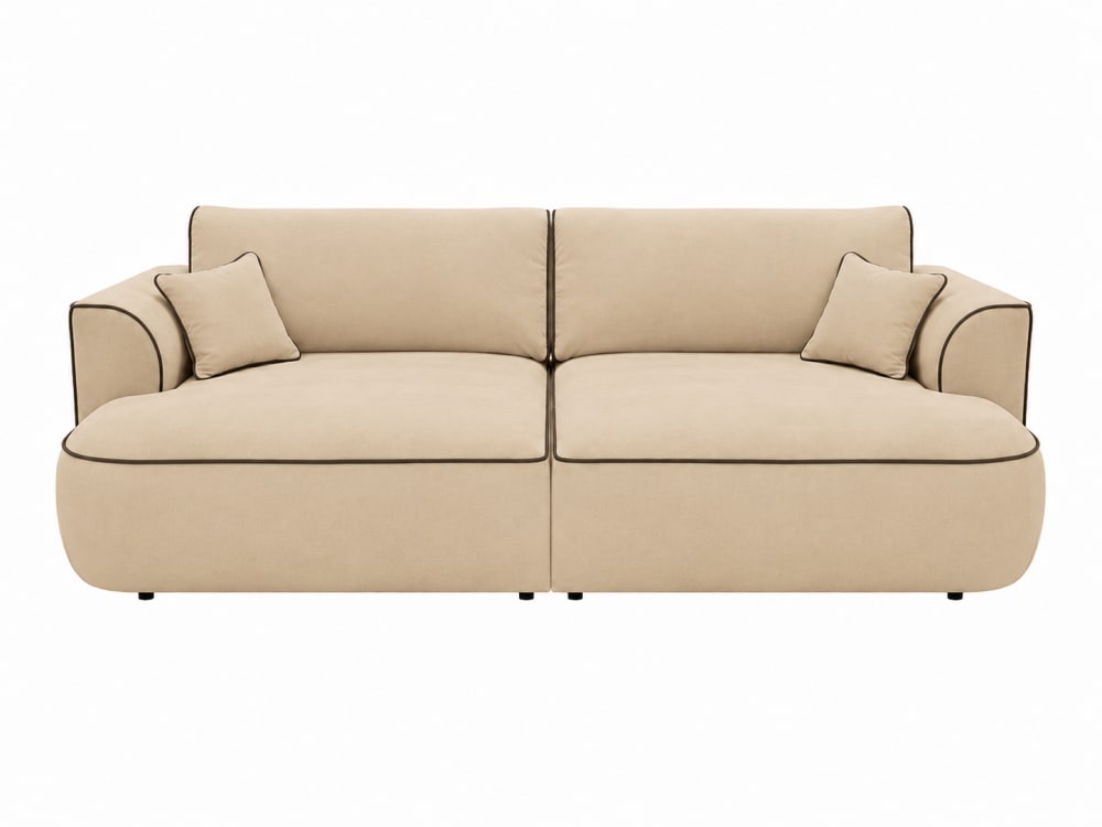 wohnli-moebel-suche-M26126121 Wohnli Möbelsuche - Modulares Sofa COZI XXL 240x180 cm Samtstoff Ecru und Braun