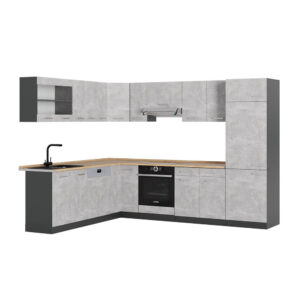 wohnli-moebel-suche-M26128307 Wohnli Möbelsuche - Eckküche ohne Arbeitsplatte Beton/Anthrazit 227x207cm