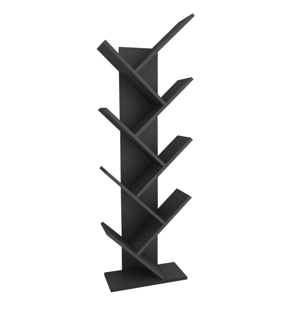 wohnli-moebel-suche-M26130602 Wohnli Möbelsuche - Holz Bücherregal ''Hitit'' - 46 x 22 x 128 cm - Anthrazitgrau