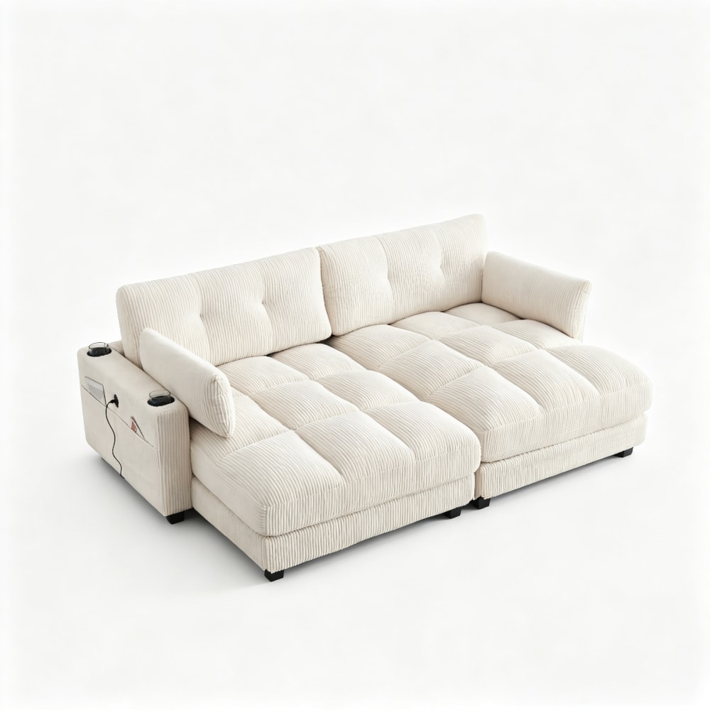 wohnli-moebel-suche-M26131031 Wohnli Möbelsuche - 2-Sitzer-Sofa aus Cord teilbar mit USB 224x140x81 cm