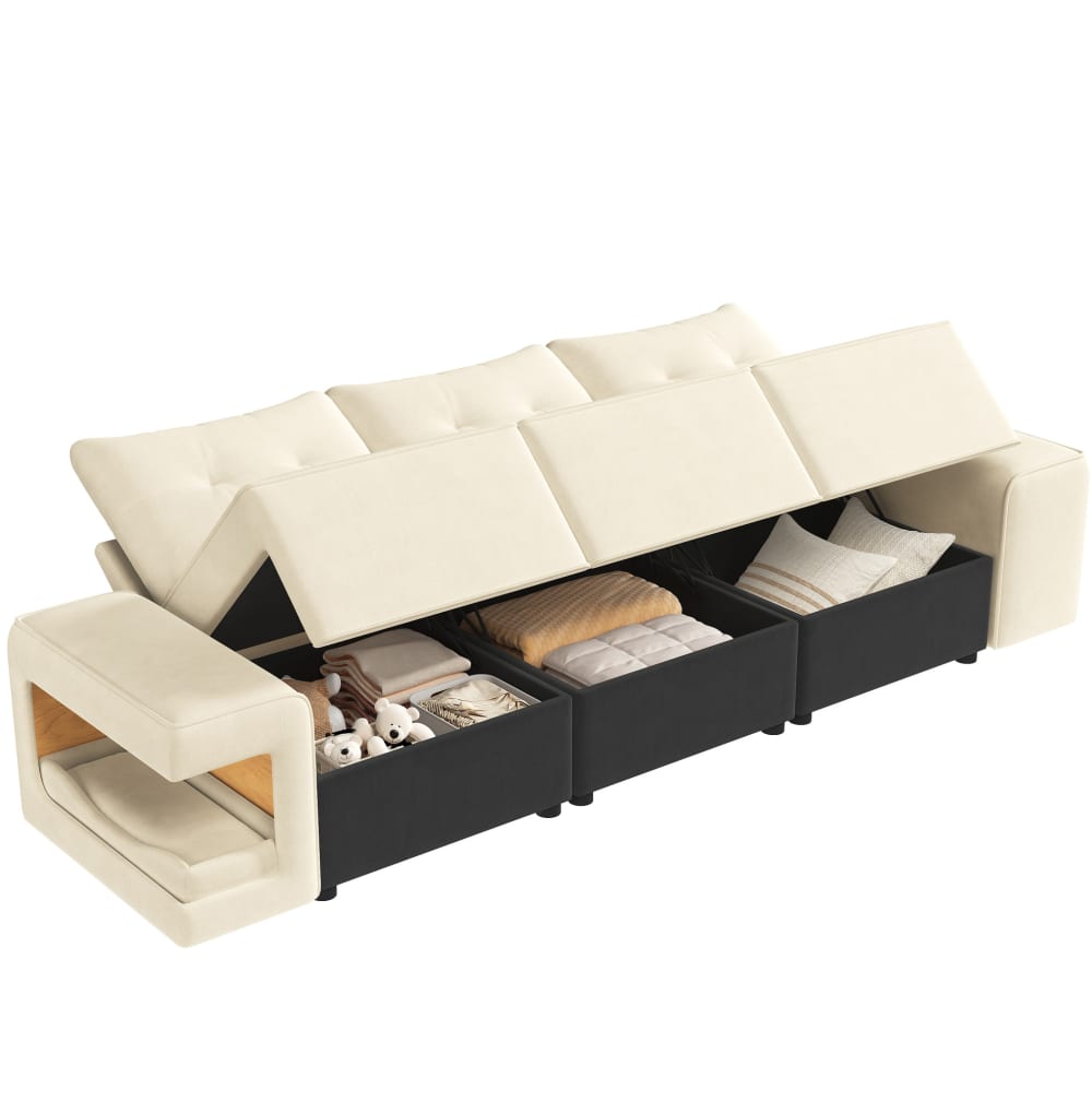 Wohnli Möbelsuche - 3-Sitzer-Sofa aus Samt mit Stauraum 229