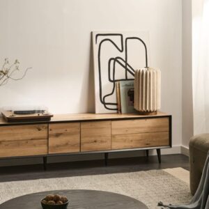 wohnli-moebel-suche-M26132605-1 TV-Möbel Hellbraun 37x46x180cm Spanplatte Braun Beliani Möbel Wohnzimmermöbel TV-Möbel