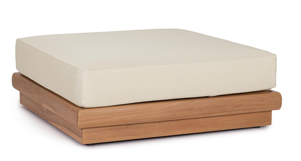 Wohnli Möbelsuche - Teakholz-Hocker und abnehmbares Kissen 94x94x34 Natur