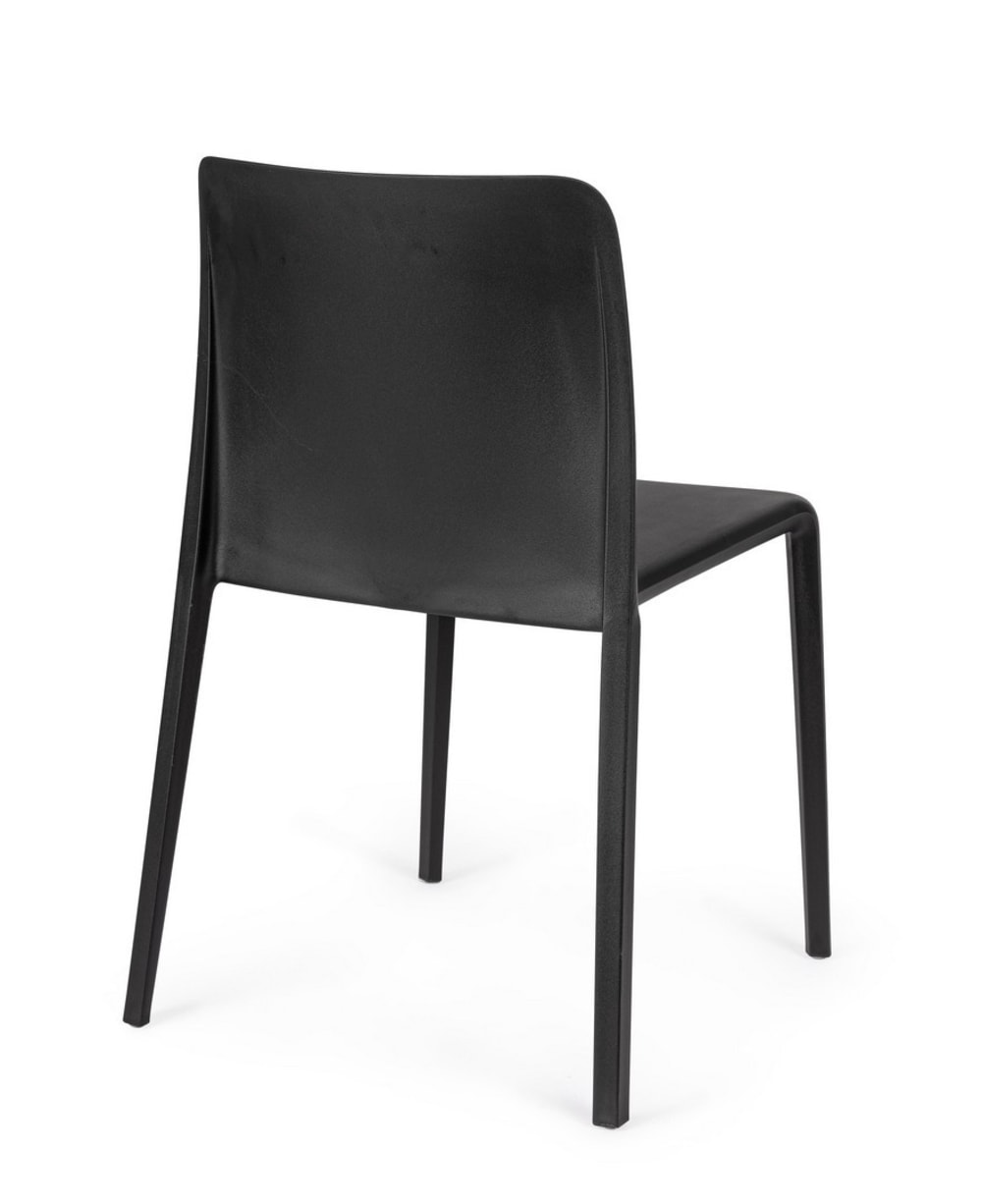 Set mit 6 schwarzen Esszimmerstühlen aus Stahl und Polypropylen 51x82x42cm Stahl Schwarz Bizzotto Möbel Esszimmermöbel Stühle