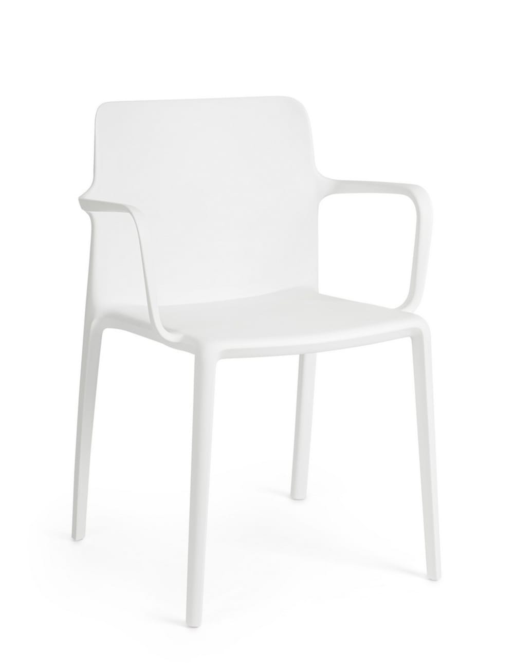 Esszimmerstuhl aus weißem Stahl und Polypropylen 56x80x51cm Stahl Weiß Bizzotto Möbel Esszimmermöbel Stühle