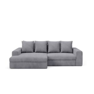 3-Sitzer-Ecksofa links Kiefernholz Hellgrau 272x86x167cm Holz Grau Petits meubles Sofas und Sessel Sofas Ecksofas