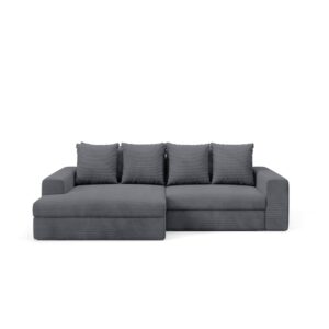 wohnli-moebel-suche-M26138138-1 3-Sitzer-Ecksofa links Kiefernholz Grau 272x86x167cm Holz Grau Petits meubles Sofas und Sessel Sofas Ecksofas