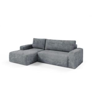 wohnli-moebel-suche-M26138171-1 3-Sitzer-Ecksofa links Kiefernholz Dunkelgrau 268x92x163cm Holz Grau Petits meubles Sofas und Sessel Sofas Ecksofas