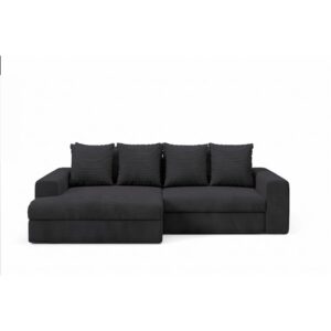 wohnli-moebel-suche-M26138312-1 3-Sitzer-Ecksofa links Kiefernholz Schwarz 272x86x167cm Holz Schwarz Petits meubles Sofas und Sessel Sofas Ecksofas