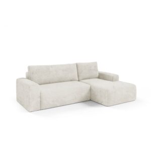 wohnli-moebel-suche-M26138366-1 3-Sitzer-Ecksofa mit Schlaffunktion Kiefernholz Gebrochenes Weiß 268x92x163cm Holz Weiß Petits meubles Sofas und Sessel Sofas Ecksofas
