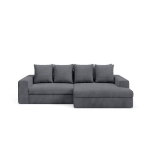 wohnli-moebel-suche-M26138567-1 3-Sitzer-Ecksofa rechts Kiefernholz Grau 272x86x167cm Holz Grau Petits meubles Sofas und Sessel Sofas Ecksofas