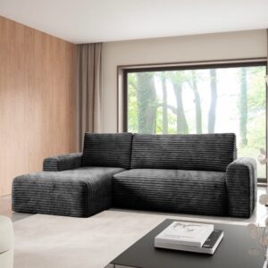 wohnli-moebel-suche-M26138691 Wohnli Möbelsuche - 3-Sitzer Ecksofa links Schlafsofa Kiefernholz Schwarz