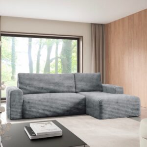 wohnli-moebel-suche-M26138733 Wohnli Möbelsuche - 3-Sitzer-Ecksofa rechts Kiefernholz Dunkelgrau