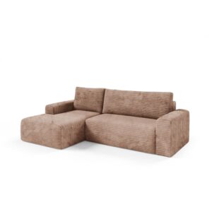 3-Sitzer-Ecksofa links Kiefernholz Hellbraun 268x92x163cm Holz Braun Petits meubles Sofas und Sessel Sofas Ecksofas