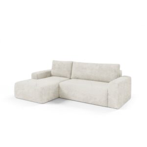 3-Sitzer-Ecksofa links Kiefernholz Gebrochenes Weiß 268x92x163cm Holz Weiß Petits meubles Sofas und Sessel Sofas Ecksofas