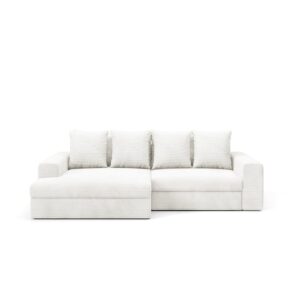 wohnli-moebel-suche-M26138884-1 3-Sitzer-Ecksofa links Kiefernholz Cremefarben 272x86x167cm Holz Weiß Petits meubles Sofas und Sessel Sofas Ecksofas