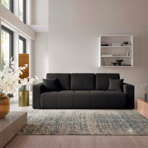 wohnli-moebel-suche-M26141837 Wohnli Möbelsuche - 3-Sitzer-Sofa mit Schlaffunktion Kiefernholz Schwarz